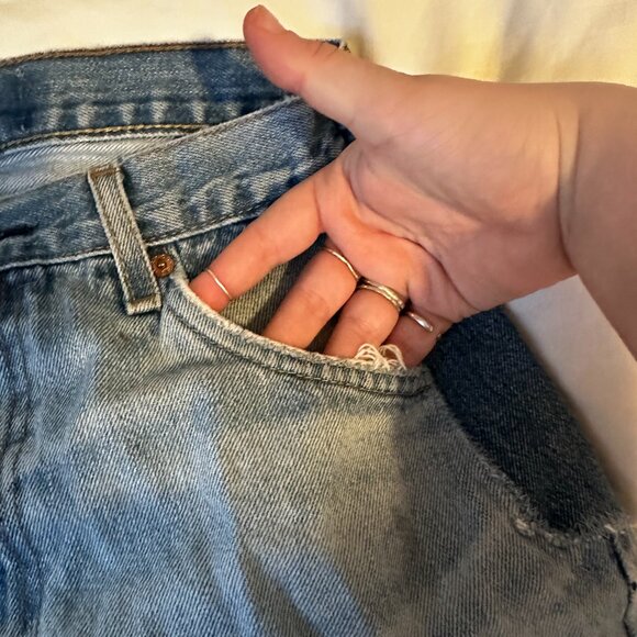 LEVI'S 31” Orange Tab Red Paisley Patchwork Jeans - Picture 5 of 11